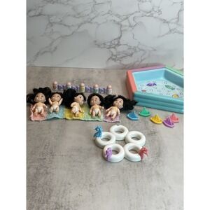 Vtg Tyco Quints Set With Pool Floats Towel And Bottles